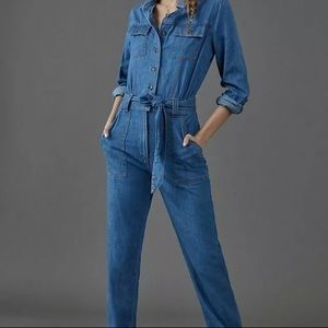 Pilcro and the Letterpress by Anthropologie Denim Jumpsuit Size XL